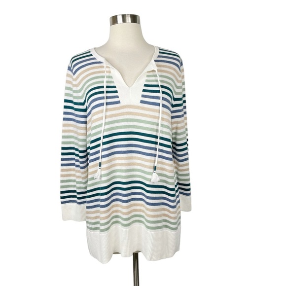 Stitch Fix l Market & Spruce Leila Split Neck Tassel Pullover, Large - Picture 8 of 10